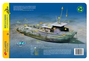 Atlantis Wreck Florida Panhandle Reef Smart Waterproof Dive Card - Imagen 1 de 2