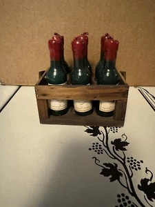 Yankee Candle Weinflaschenkerzen Holzkistenhalter Set Weinkerzen - Bild 1 von 8