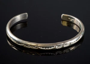 Signed ROBERT BECENTI? Sterling Silver 925 CUFF BRACELET Size 6.75", 21g - Picture 1 of 5