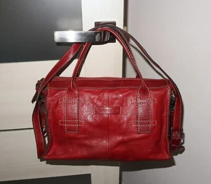 FRYE Womens Burnt Red Leather RARE Artisan Zip Satchel Bag - Picture 1 of 12