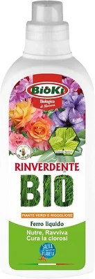 BIOKI Concime a base di Ferro, Azione rinforzante e rinverdente, FERRO LIQUIDO, 1 KG