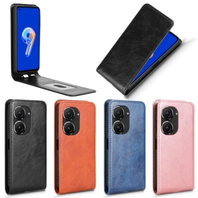 For Asus Zenfone 9, Luxury Vertical Up-Down Leather Wallet Stand Case Cover - Image 1 of 4