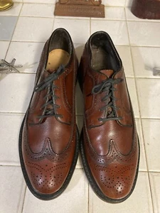 FLORSHEIM OXBLOOD COGNAC CLASSIC WING TIP LACE UP URBAN CITY POWER SHOES 12 D - Picture 1 of 13