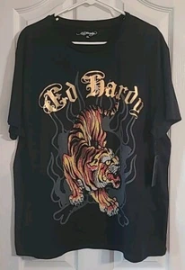 Ed Hardy Men's Size X-Large Rhinestone Crawling Tiger Graphic Black T-Shirt NWT - Picture 1 of 6
