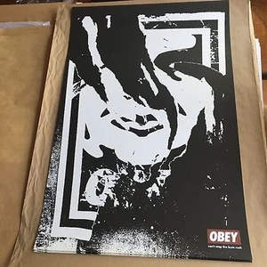 OBEY Giant Shepard Fairey "Obey Ripped" Lithograph Hand Signed & Dated from 2001 - Picture 1 of 3