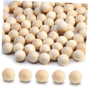 100 Pcs Round Wooden Balls Unfinished Wooden Spheres Natural Wood 3/8 Inch - Picture 1 of 8