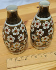 Vintage Saki Japanese Porcelain Bottles KUTANI style Pair of 2 Saki Vases