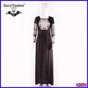 dress woman clothing couture fashion elegant gothic black velvet by luxury griff - Picture 1 of 24