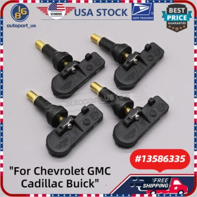 4 Piece Tire Air Pressure Sensor For GMC Sierra 1500 2500 Savana Yukon Acadia US - Image 1 of 4