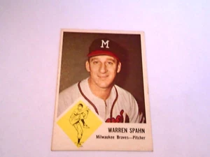 Fleer béisbol 1963 #45 Warren Spahn Milwaukee Braves Hof Pitcher ¡ex bonito!¡! - Imagen 1 de 2
