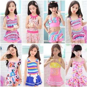 Kid's Swimsuit Female One-Piece Separate Girls' Swimswear Student Swimswear - Picture 1 of 22