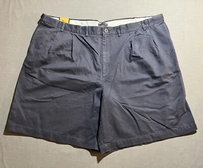 Pantalones Cortos Nautica Para Hombre 46 Azul Plisado Bolsillos Cinturón Cremallera Botón Hombre. Foto 1 de 4