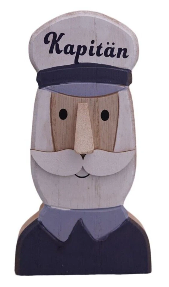 Standrelief Büste Seemann Holzfigur "Kapitän" Maritim Deko Urlaub Figur See - Bild 1 von 1