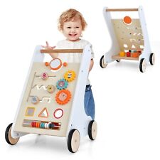 Wooden Baby Walker Push and Pull Learning Activity Walker Sit-to-Stand Walking
