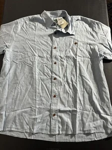 Orvis Knopfhemd Hanf Tencel hellblau kurzärmelig Herren Größe XL NEU - Bild 1 von 6