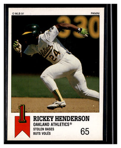 1991 Panini Canadian Top 15  #45 Rickey Henderson