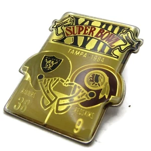 NFL Football Super Bowl 18 XVIII 1984 Pin Raiders Redskins - Picture 1 of 5