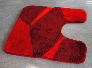 Crystal Rubin Rot Badvorleger/ WC-Vorleger mit Ausschnitt 55x55cm. REDUZIERT - Bild 1 von 5