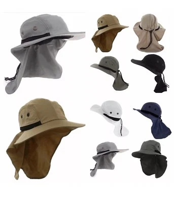 1-4 Unisex Protección UV Boonie SOMBRERO Exterior Ala Cuello Cubierta Cubo Solapa Gorra Foto 1 de 4