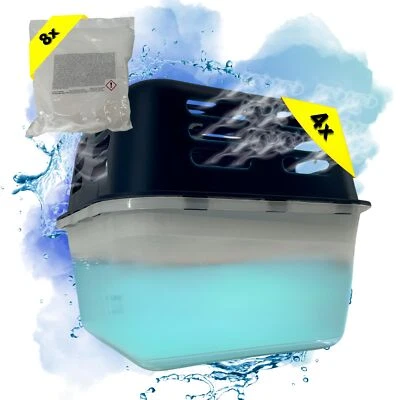 TRONICXL 4 Luftentfeuchter Granulat + 8 Nachfüllpack 30m² Raumentfeuchter für Keller Bad