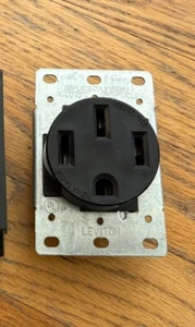 Leviton Flush Straight Blade Receptacle 50 Amp 125/250V NEMA 14-50R Black - Picture 1 of 2