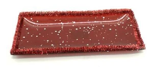 Weihnachtsdeko Teller mit Glitzer - Weihnachtsteller Dekoteller - Bild 1 von 4