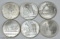 Coin Münze 10 Rubel 6 Münzen Olympiade Moskau 1980 900 Silber Reiten Boxen .