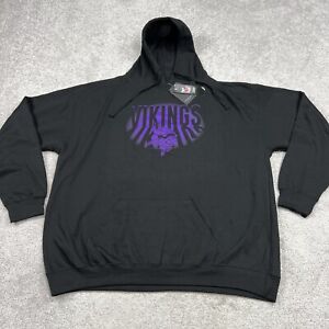 Minnesota Vikings Hoodie Mens 2XL Graphic Pullover Football Sweatshirt Black NWT