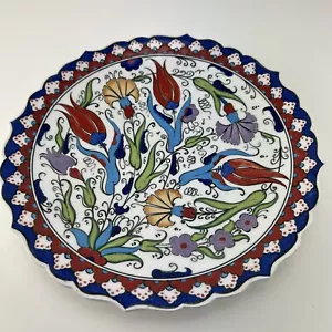 Iznik Design 10'' Turkish Ceramic Plate Tulip & Carnation-Wall Hanging-Turkish - Picture 1 of 8