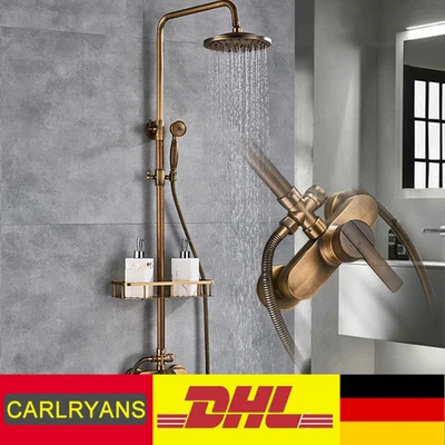 GoldAntik Retro Dusch Armatur Duschset Antik Rund Regendusche Brause Duschsystem - Bild 1 von 4