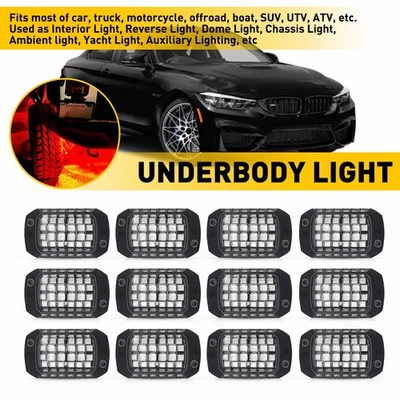12x Red Car LED Neon Light Underglow Lamp Kit For Chevrolet 2003-2025 Truck SUV - Image 1 of 4