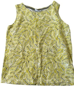 Girls Tank Top Yellow Feather Design Size 10 - Picture 1 of 4