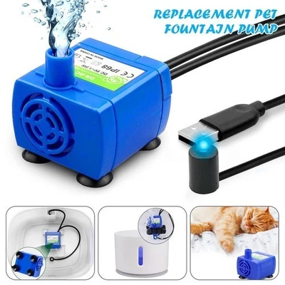 Светодиодный питомец рыба кошка фонтан мотор диспенсер воды насос питьевой USB перезаряжаемый - Изображение 1 из 4