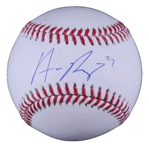 BÉISBOL AUTOGRAFIADO POR AUSTIN RILEY - AUTENTICADO BECKETT - BRAVES POWER HITTER - Imagen 1 de 3
