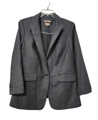 Blazer Talbots Talla 18W Gris Mezcla de Lana Tejido en Italia Chaqueta Forrada Nuevo sin Etiquetas Foto 1 de 4
