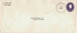 1953 Valsetz, Oregon 4-bar Cancel on Cover -- DPO ~ - Picture 1 of 1