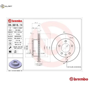 2x BRAKE DISC 09.9618.14 FOR MERCEDES-BENZ SPRINTER/3-t/Bus/Platform/Chassis - Picture 1 of 10