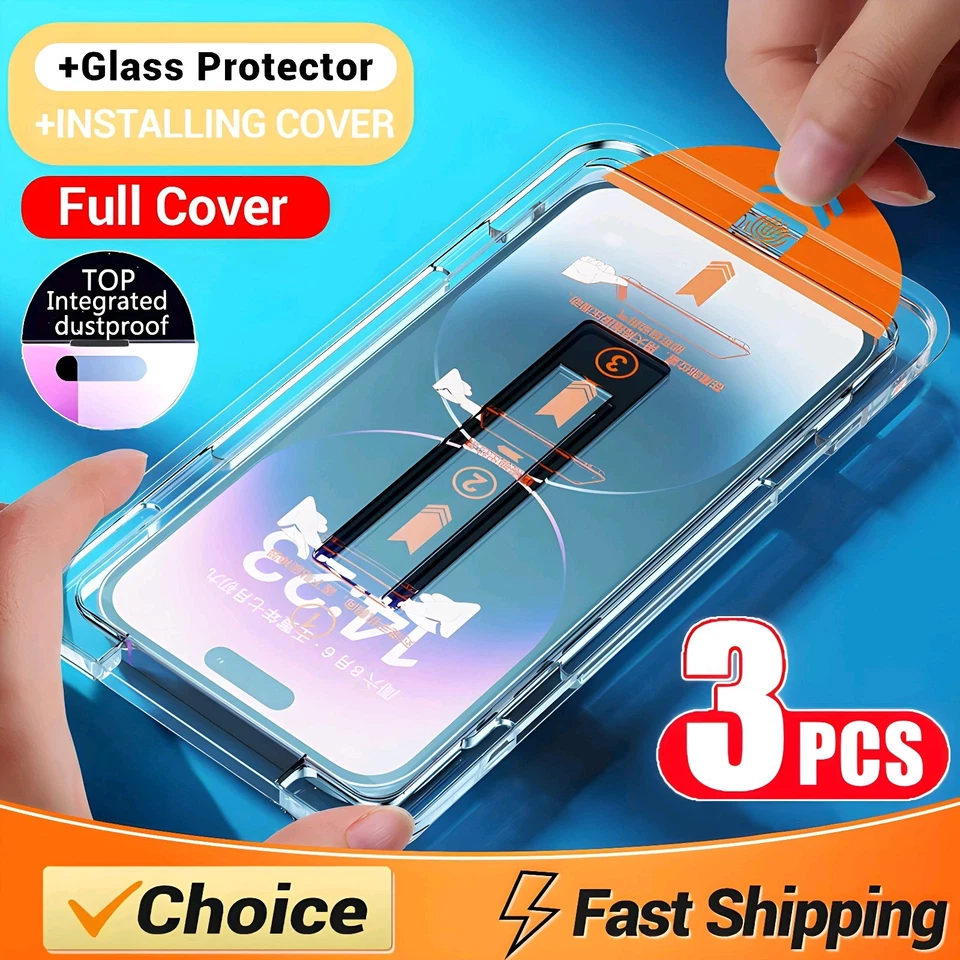 iPhone Screen Protector Tempered Glass Anti-Scratch Anti-Shatter for iPhone 6–15 - Bild 1 von 4
