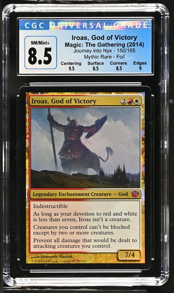 IROAS, GOD OF VICTORY Journey into Nyx Foil Mythic CGC 8.5 Q++ MTG \ - Image 1 of 2