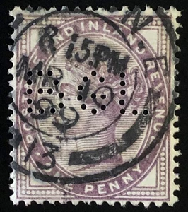 Great Britain GB 1881 Sc#89 - Perfin (BGL) 1d Queen Victoria SG 172 cds Used - Picture 1 of 3