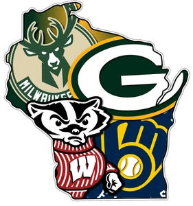 Wisconsin State Badgers Bucks Brewers Packers Vinilo Adhesivo Calcomanía Coche Cornhole - Imagen 1 de 1