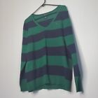 Tommy Hilfiger XL Green Black Striped Sweater