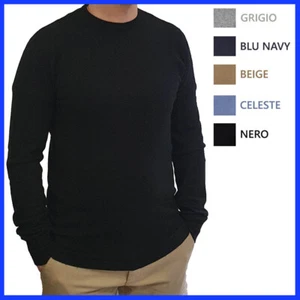 maglione pullover maglioncino da uomo a girocollo manica lunga casual cardigan - Foto 1 di 9