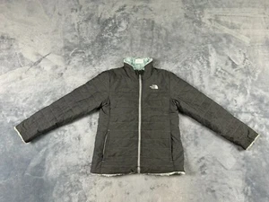 THE NORTH FACE REVERSIBLE INSULATED PUFFER GIRLS JACKET LARGE (14-16) GRAY - Picture 1 of 11