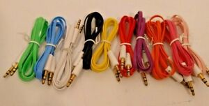 Metal Gold Plate Multicolor 3.5mm Male to Male Stereo Audio AUX Cable 3ft PC Car