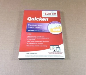 QUICKEN PREMIER 2019 (New/Unsealed/Unused) - Picture 1 of 14