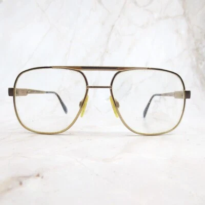 Safilo Elasta Eyeglasses Frame Men's Gold Metal Full Rim Aviator Shape 140 - Image 1 of 4