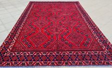 Authentic Hand Knotted Vintage Abshour Wool Area Rug 9 x 7 Ft