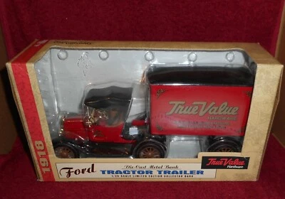 ERTL 1918 FORD TRACTOR TRAILER LIMITED EDITION DIE-CAST METAL BANK 1/25 NIB - Image 1 of 4