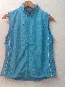 Page & Tuttle Women's Piped Blue Full Zip Wind Water Resistant Vest Size S NWT - Picture 1 of 5